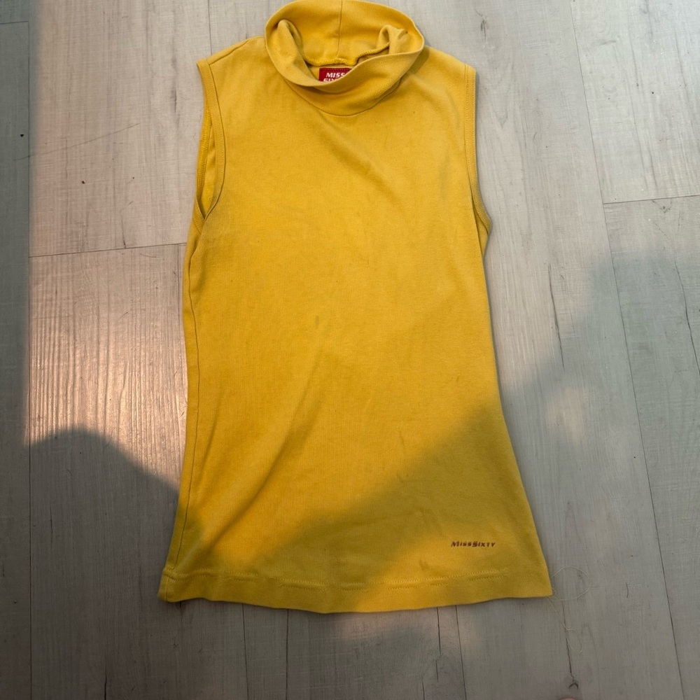Miss Sixty Yellow Sleeveless Tank Top